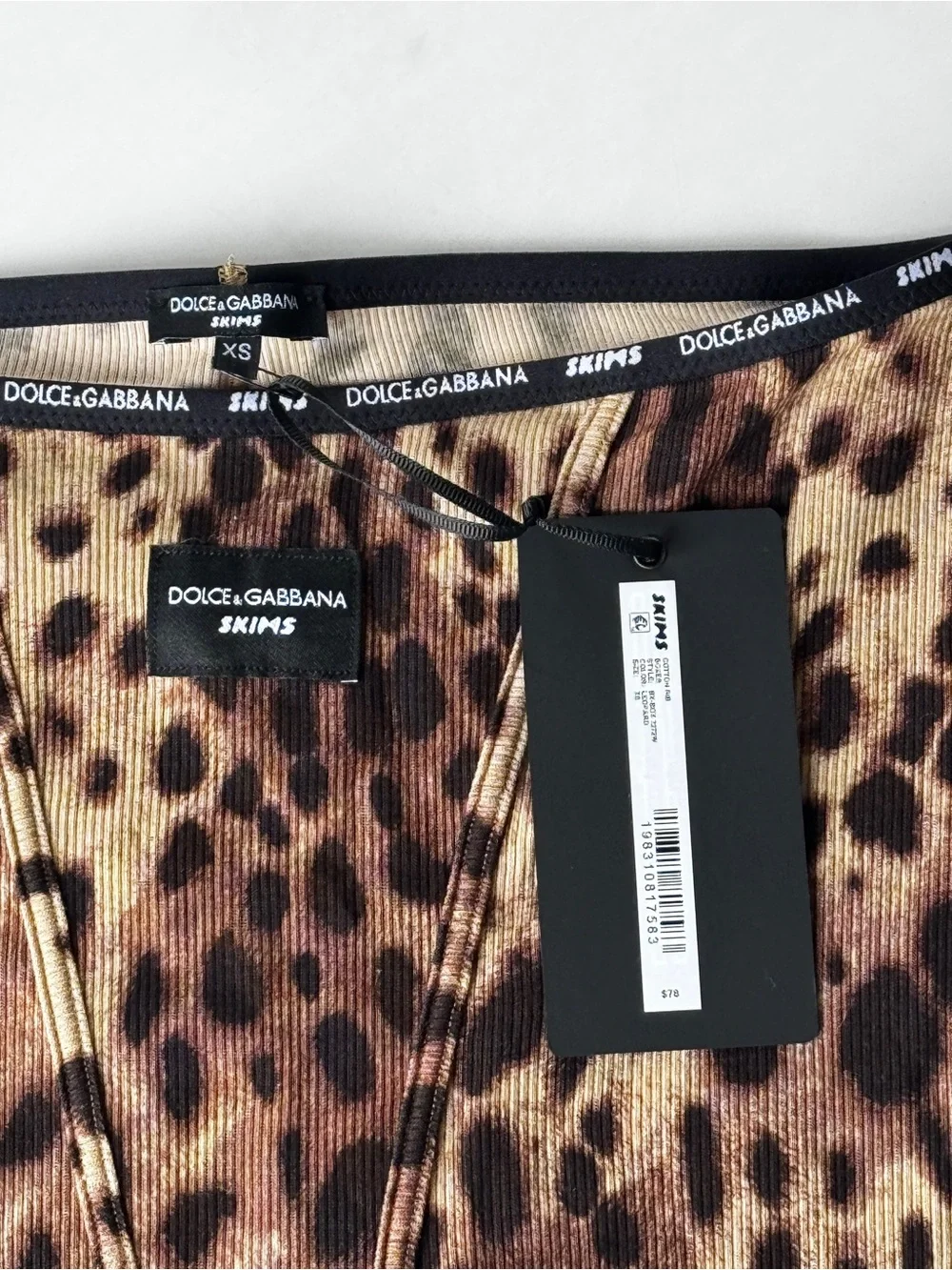 Scims x Dolce & Gabbana women's Leopard Print Brown Boxer Brief Shorts XS NWT